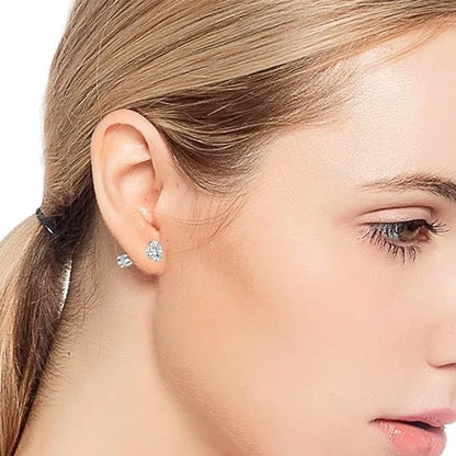 2Pcs 20G Hypoallergenic Titanium Steel Stud Earrings for Men Women, Zircon Screw Back Earring Cartilage Tragus Ear Piercing Gift