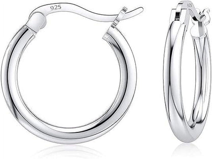 round Hoop Earrings, Sterling Silver, 10Mm-25Mm