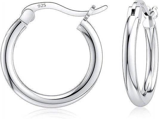 round Hoop Earrings, Sterling Silver, 10Mm-25Mm