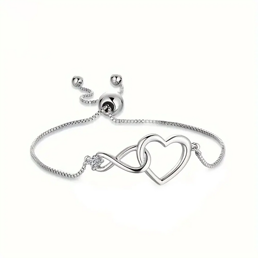 925 Sterling Silver Heart Artificial Crystal Bracelets for Women Luxury Designer Jewelry Accessories Holiday Gifts Stock in USA