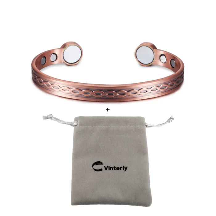Infinite Love Pure Copper Bracelets Magnetic Cuff Adjustable Magnet Health Energy Bangles Arthritis Pain Relief Jewelry