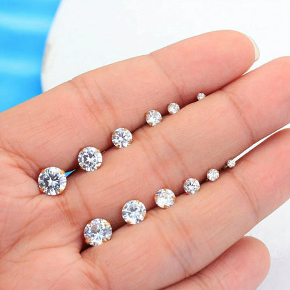 18G Stainless Steel Earrings Piercing Ear Cartilage Set 2-7MM round Barbell Stud Earring with Screw Flat Ball Back