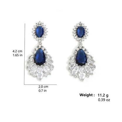 Fashion Cubic Zircon Chandelier Dangle Drop Earrings for Women Wedding Party Jewelry