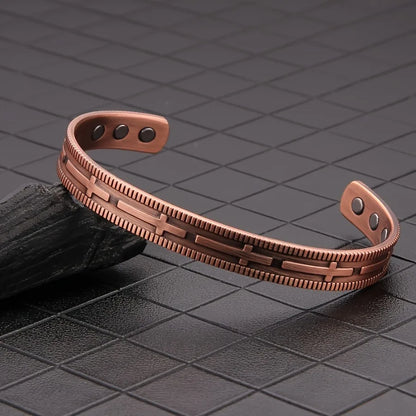 1Pc Cross Copper Bracelet for Men Women, Pure Copper Bracelets Adjustable Cuff Jewelry Christmas