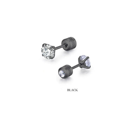 2Pcs 20G Hypoallergenic Titanium Steel Stud Earrings for Men Women, Zircon Screw Back Earring Cartilage Tragus Ear Piercing Gift