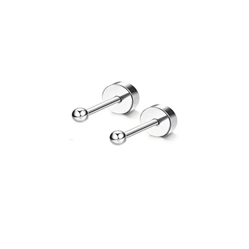 2Pcs 14K Gold Plated Flat Back Stud Earrings for Women, Hypoallergenic Stainless Steel Screw Back Cartigale Conch Helix Earrings