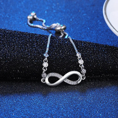 New Fine 925 Sterling Silver Pretty Crystal Bracelets for Women Fashion Jewelry Party Wedding Accessories Valentine'S Day Gifts