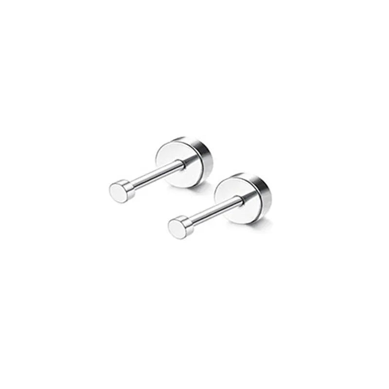 2Pcs 14K Gold Plated Flat Back Stud Earrings for Women, Hypoallergenic Stainless Steel Screw Back Cartigale Conch Helix Earrings