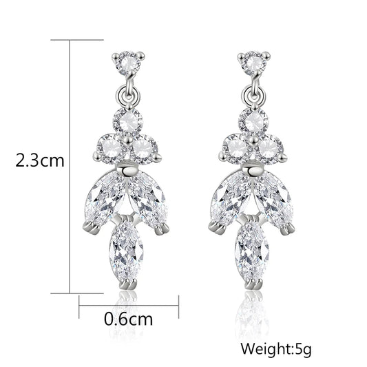 Fashion Cubic Zircon Chandelier Dangle Drop Earrings for Women Wedding Party Jewelry