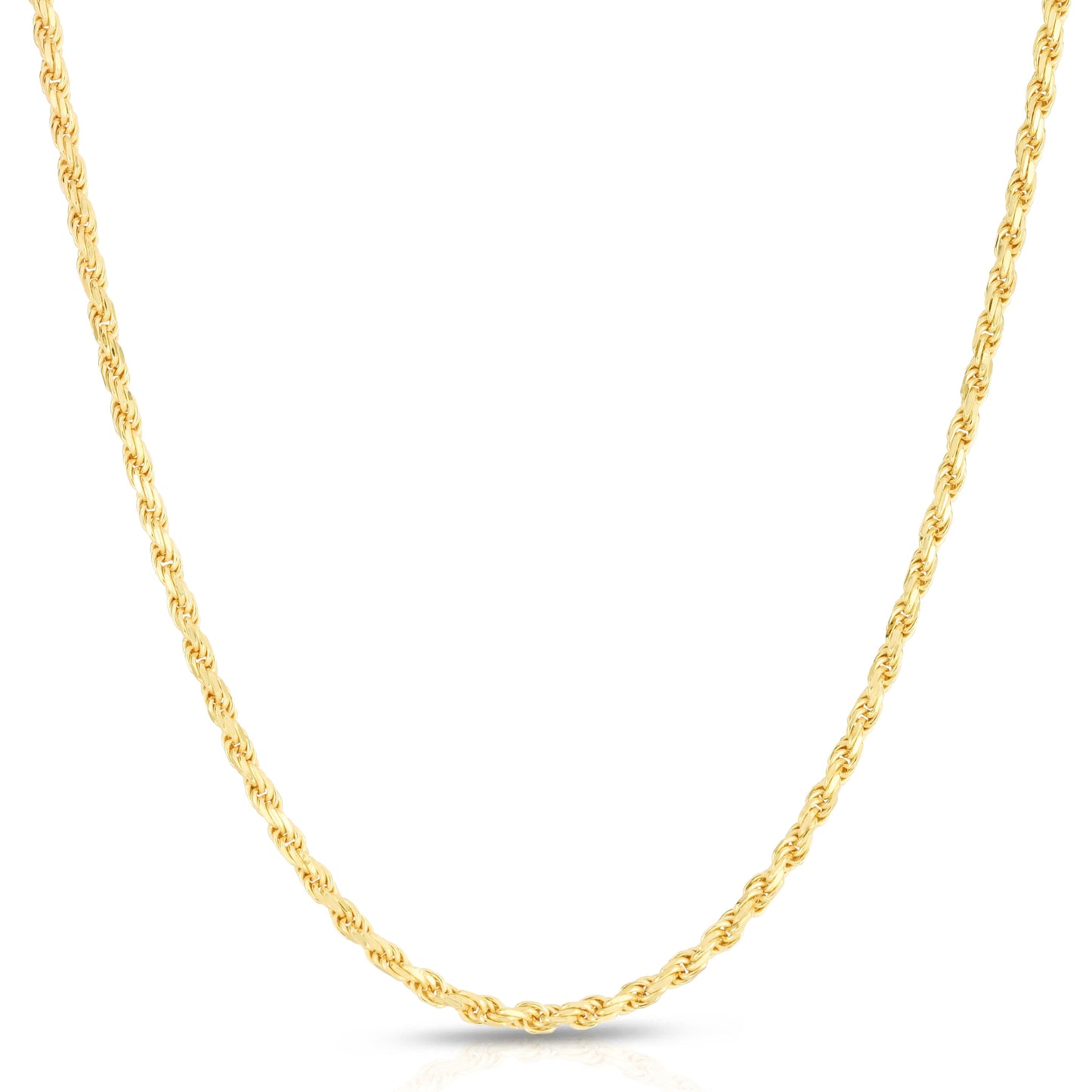 Solid 14K Gold Vermeil Sterling Silver Rope Diamond-Cut Necklace Chains 1.5MM - 5.5MM, Gold Chain for Men & Women, Made in Italy,