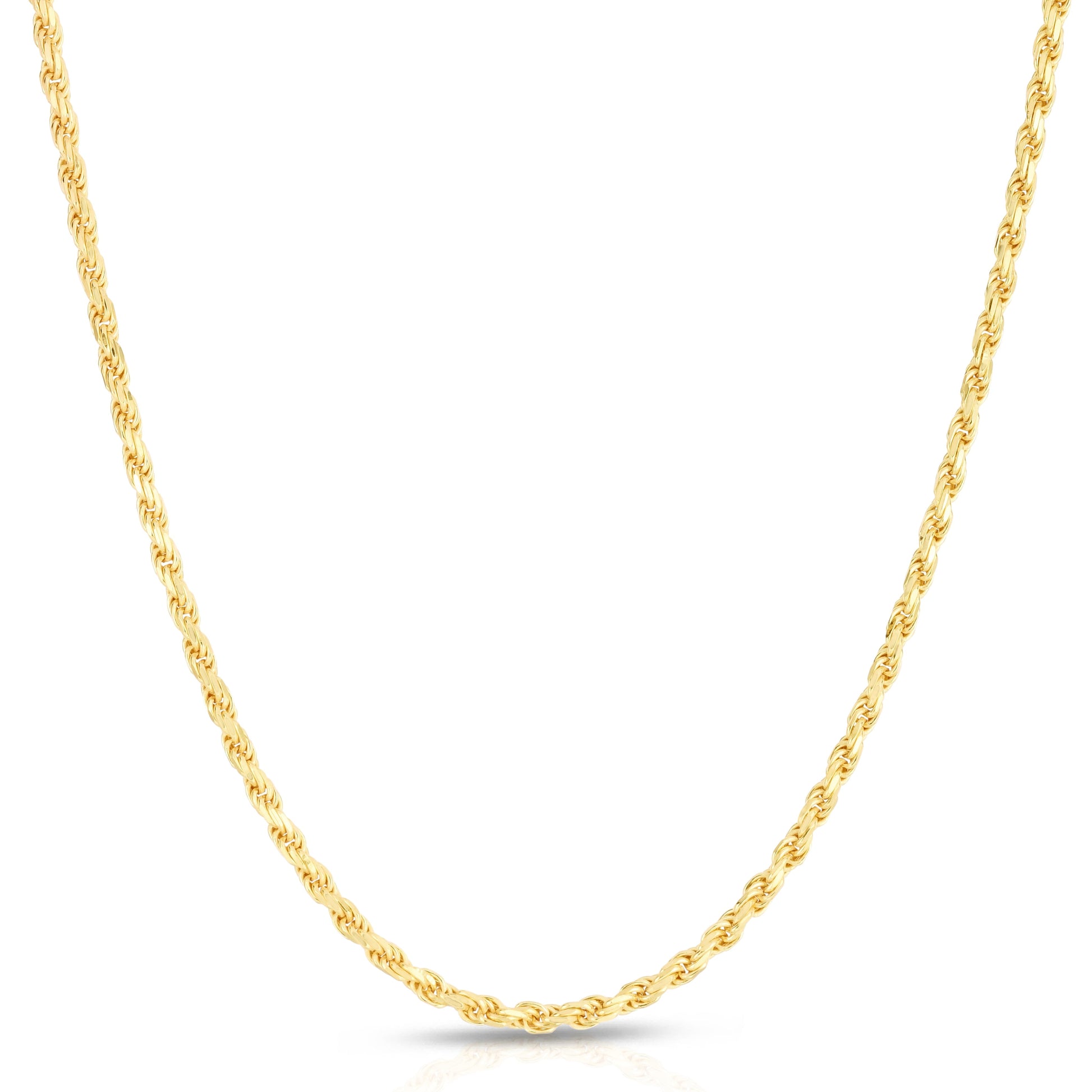 Solid 14K Gold Vermeil Sterling Silver Rope Diamond-Cut Necklace Chains 1.5MM - 5.5MM, Gold Chain for Men & Women, Made in Italy,