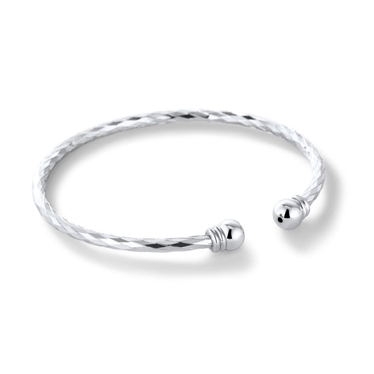 Women Twisted Silver Cuff Bangle Open Bracelet Fashion Bangle Adjustable Hand Braclet Solid Jewelry Birthday Gift