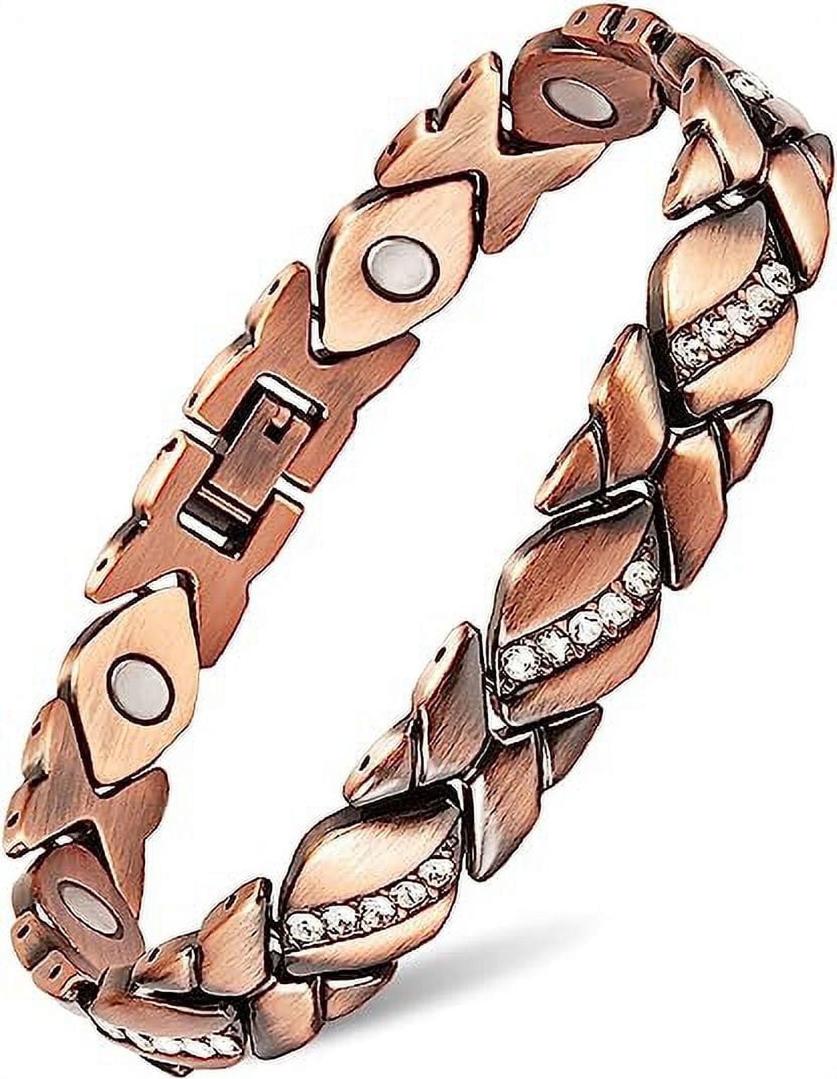 Magnetic Cooper Bracelets for Women,Gifts for Mom or Wife (6.8 In)