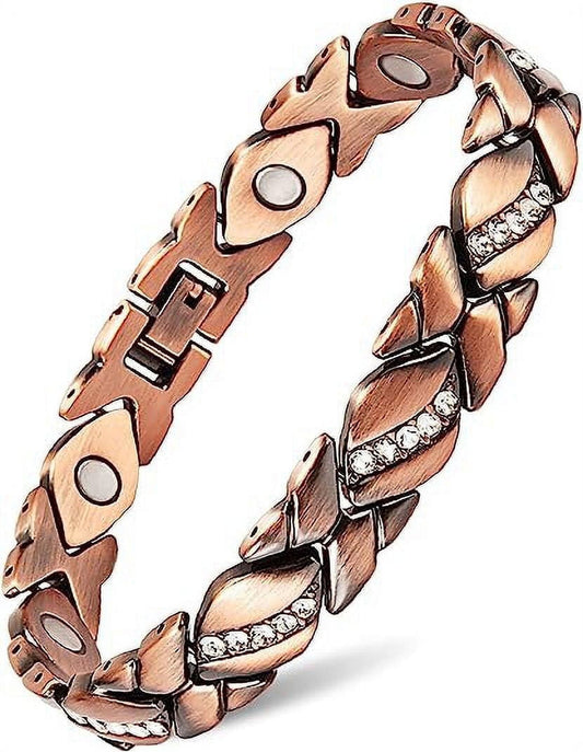 Magnetic Cooper Bracelets for Women,Gifts for Mom or Wife (6.8 In)