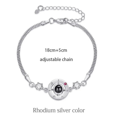 100 Languages I Love You Bracelet Heart Wedding Romantic I Love You Projection Bracelets for Women Lady Girl Friend Gifts