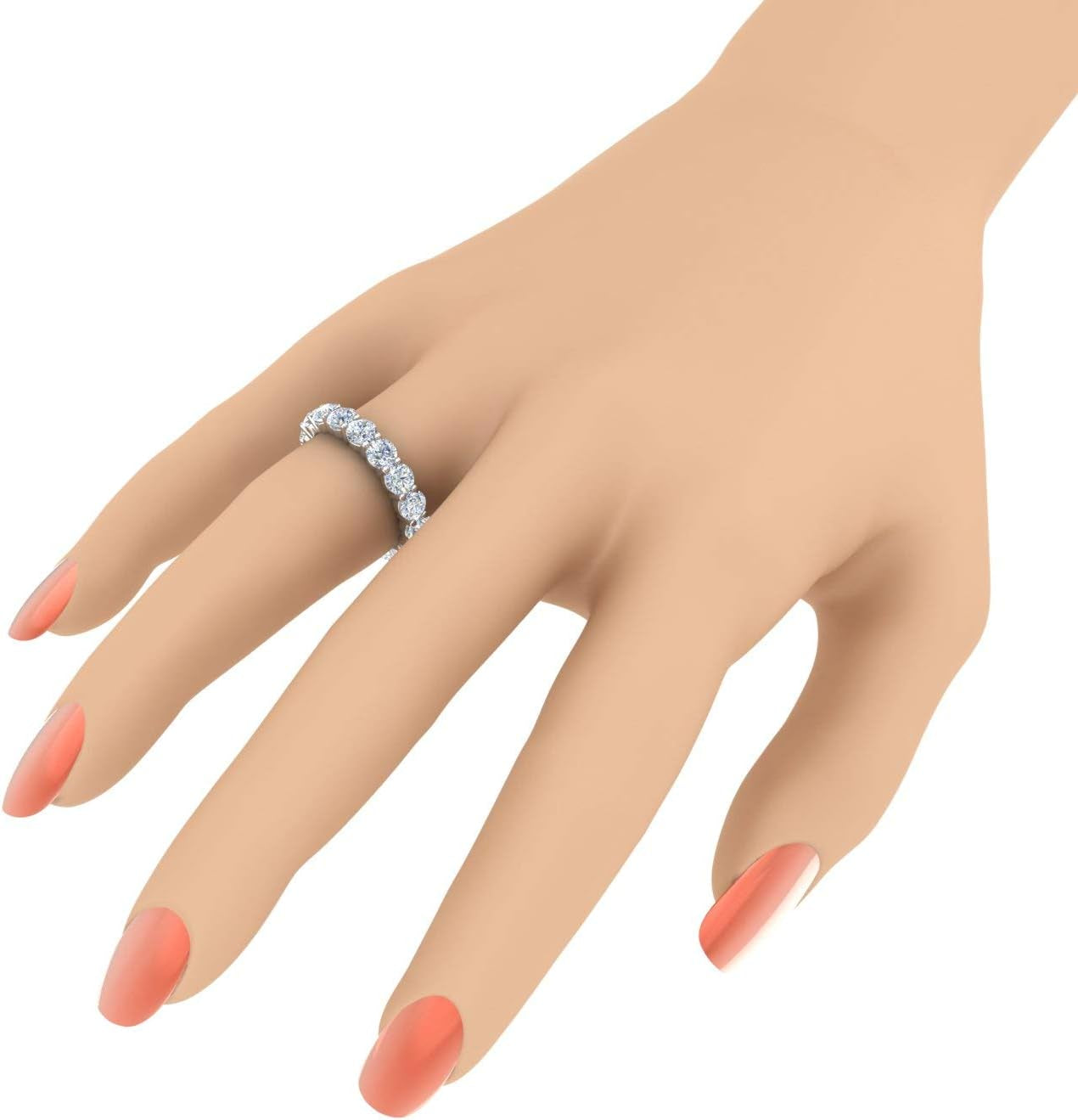 4 Carat Diamond Eternity Wedding Band Ring in 14K Gold - IGI Certified (Premium Collection)