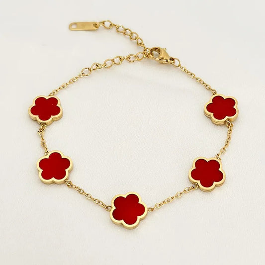 Premium Stainless Steel Jewelry Kpop Stainless Steel Bracelets for Women Clover Bracelet for Girls Women'S Hand Bracelets Charm