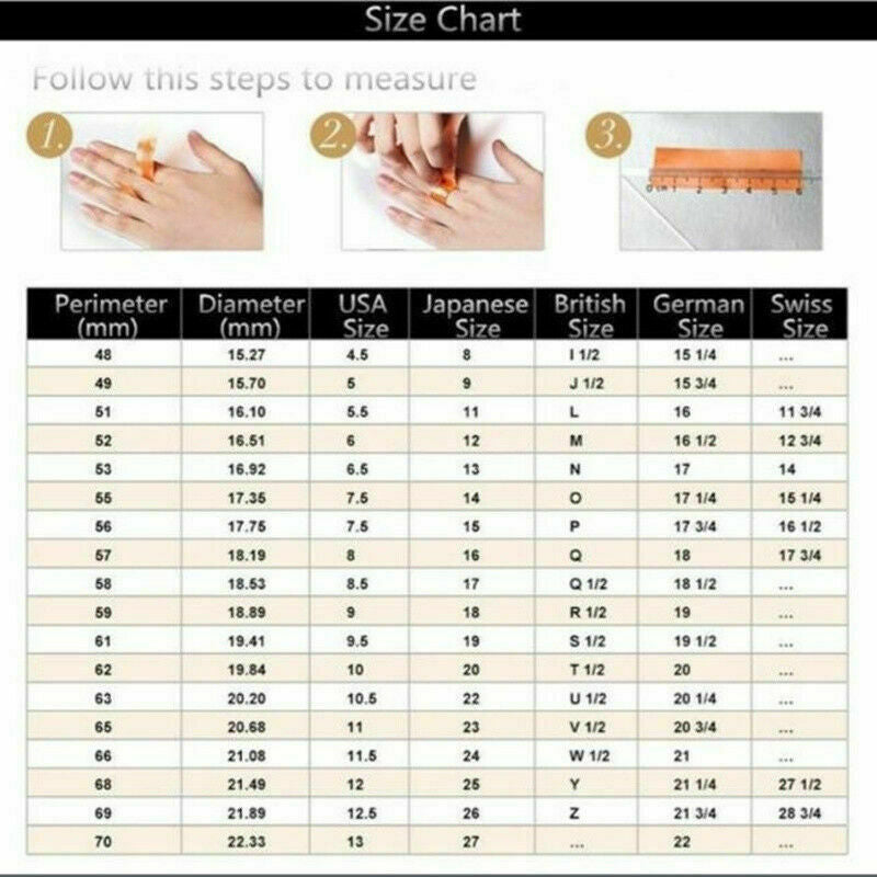 Gorgeous Silver Rings for Women Simulated White Sapphire Rings Jewelry Size 6-10