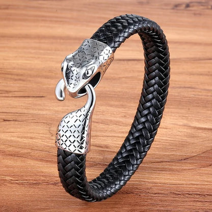Braided Rope Wrap Leather Bracelets for Men Bangles Fashion Male Women Charm Stainless Steel Clasp Jewelry DIY Customization