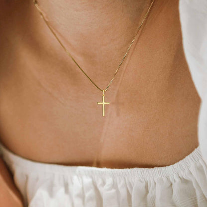 14K Gold-Plated Cross Pendant Necklace
