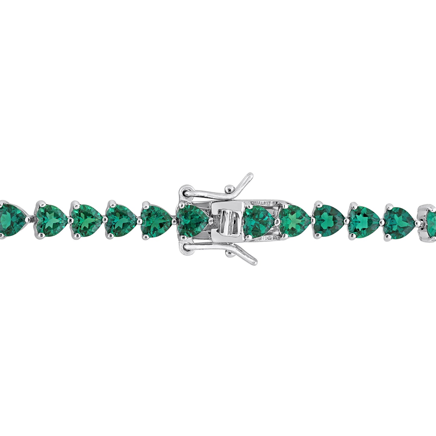 Women'S Created Emerald Sterling Silver Tennis Bracelet