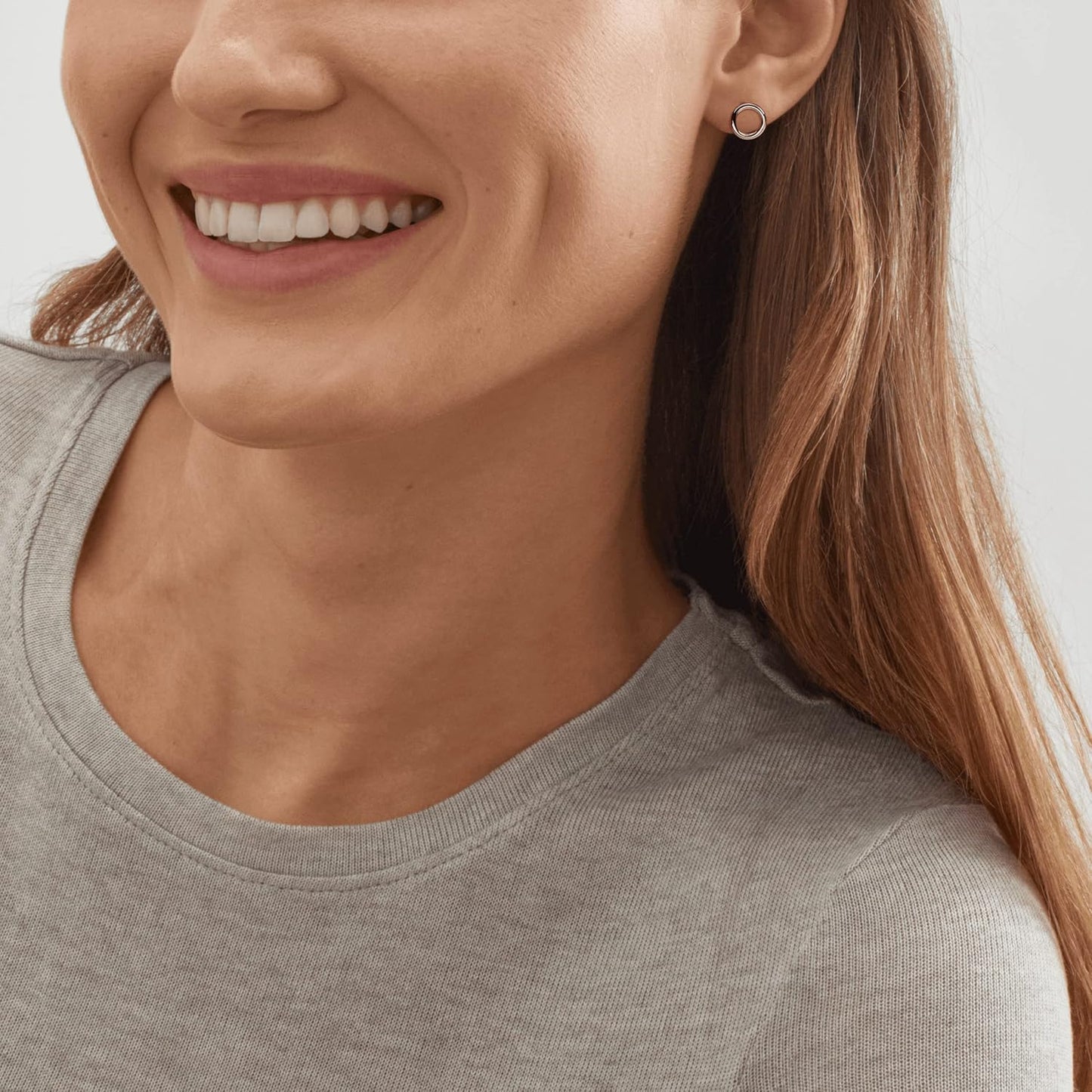 'Karma' Open Circle Stud Earrings in Sterling Silver