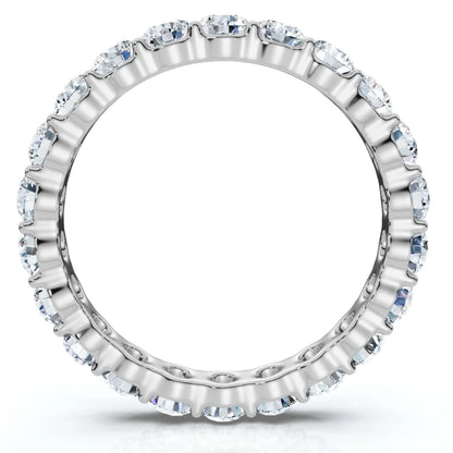 Pompeii Diamond Eternity Ring 2 Carat Womens Stackable Wedding Band 14K White Gold