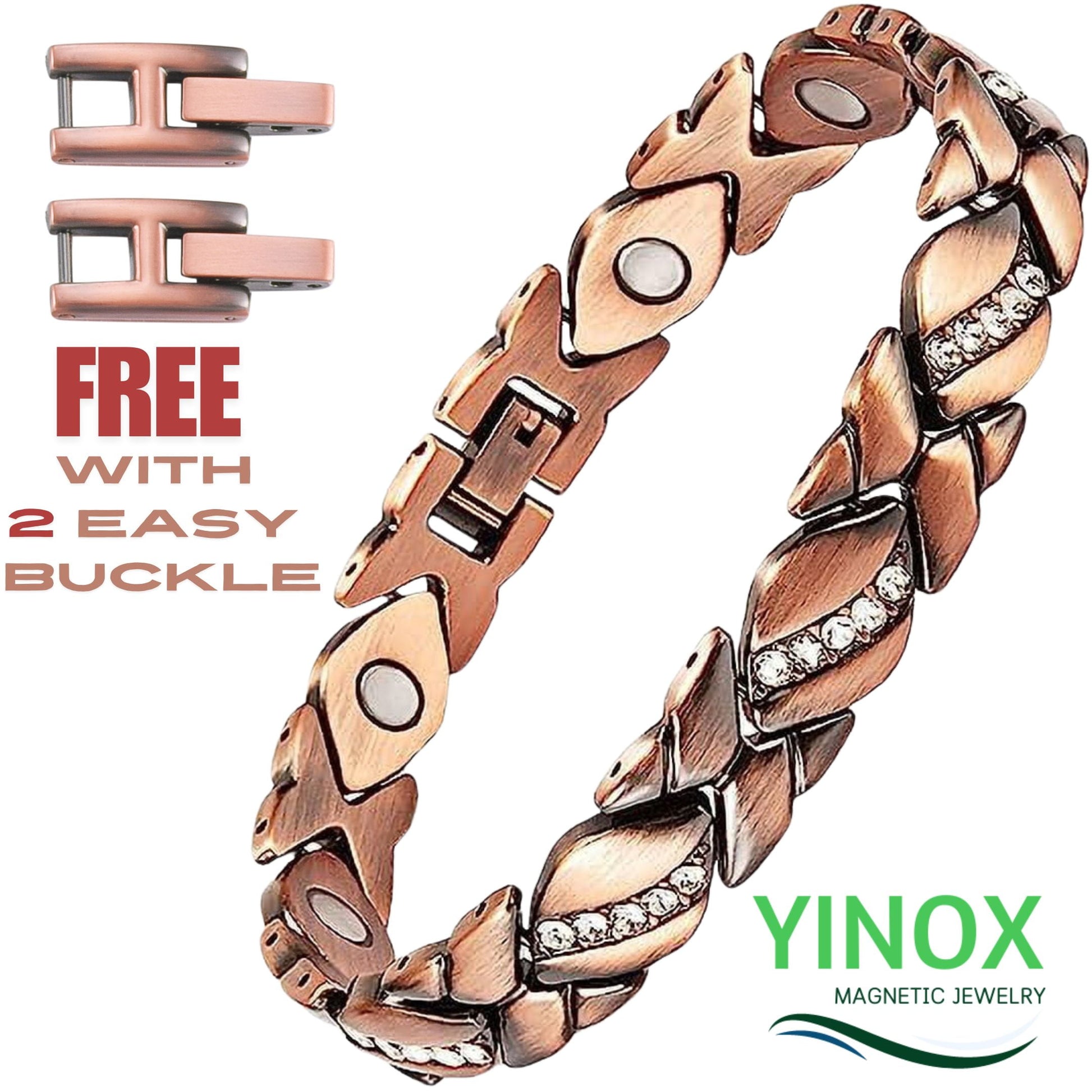 Magnetic Cooper Bracelets for Women,Gifts for Mom or Wife (6.8 In)