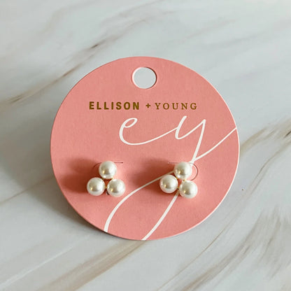 Pearl Trio Stud Earrings