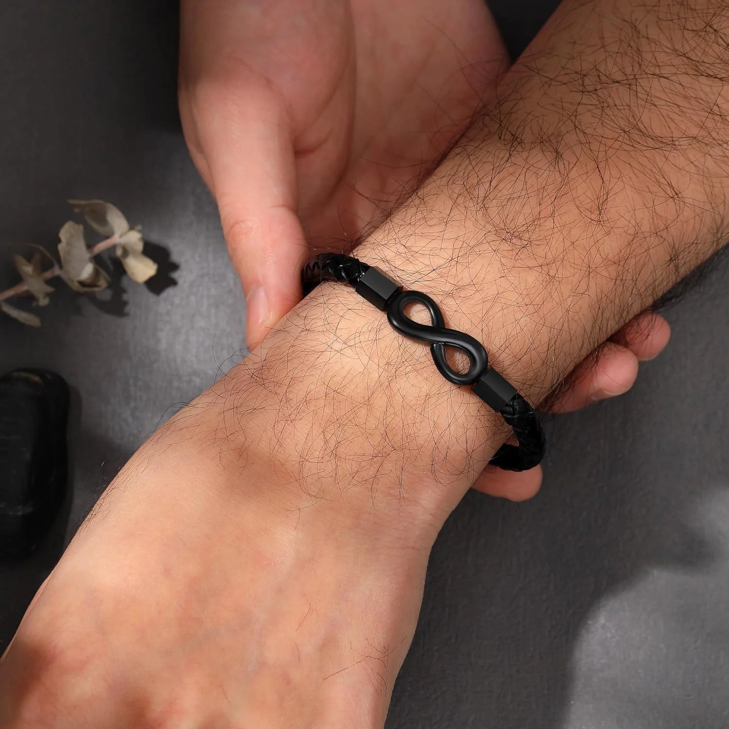 Leather Bracelet for Men Teen Boy Gifts to My Son Bracelet from Mom Fathers Day Bracelet Gifts for Dad Grandpa Love You Forever Engraved Husband Birthday Gift Ideas Infinity Knot Jewelry