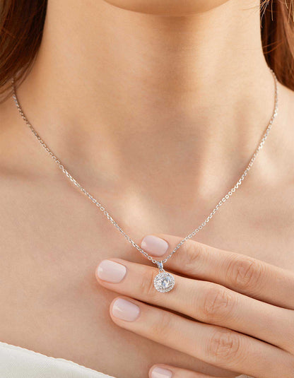 1 Carat round Cut Moissanite Solitaire Pendant Necklace for Women Birthday Valentine'S Day Gifts for Her