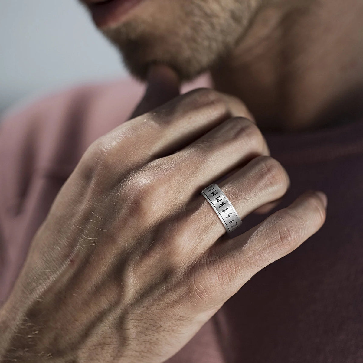 Men'S Anxiety Ring, Stainless Steel Viking Fidget Rings