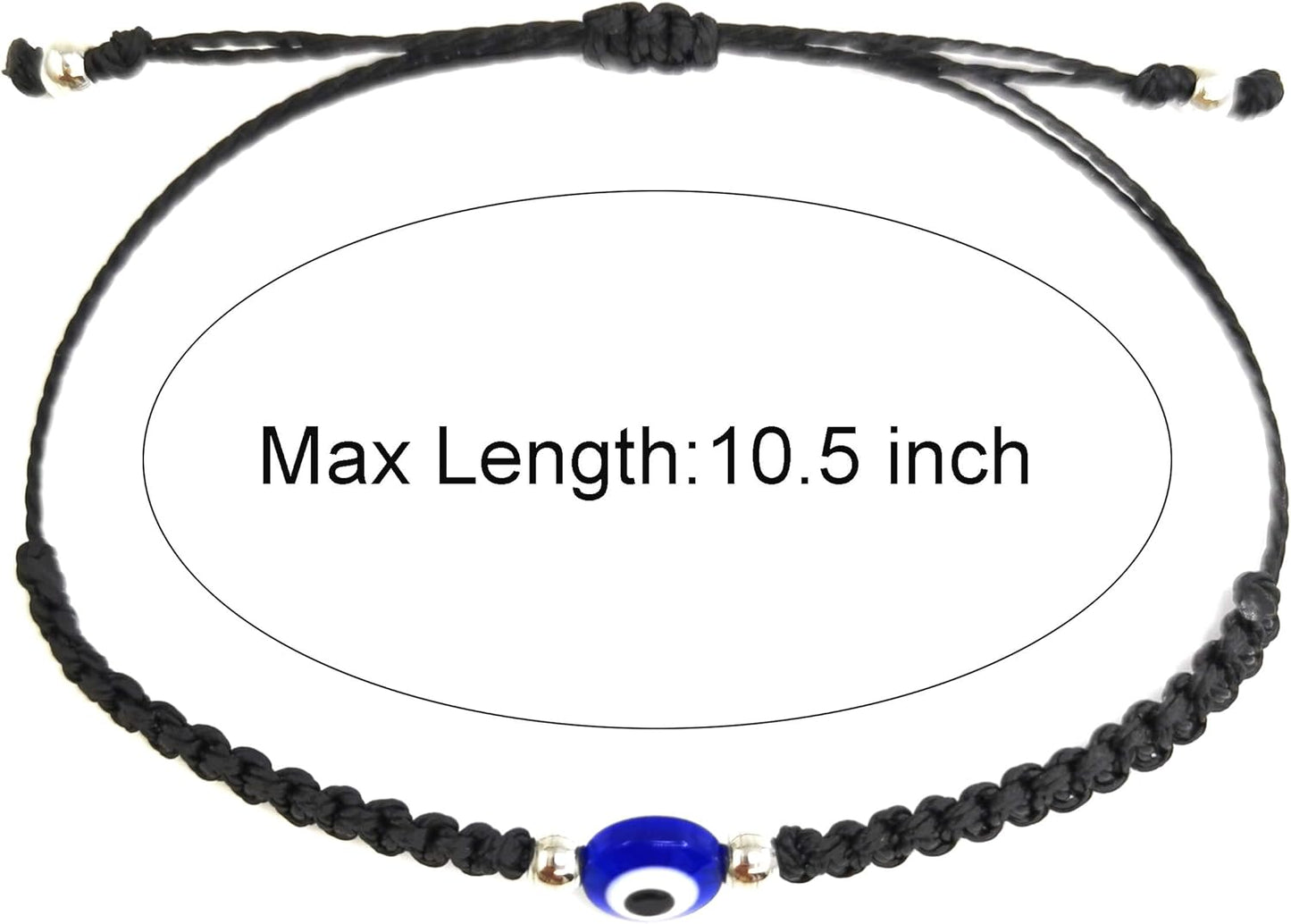 Evil Eye String Bracelets Handmade Black String Evil Eye Bracelet for Women Men Teen Girls Boys 2Pcs