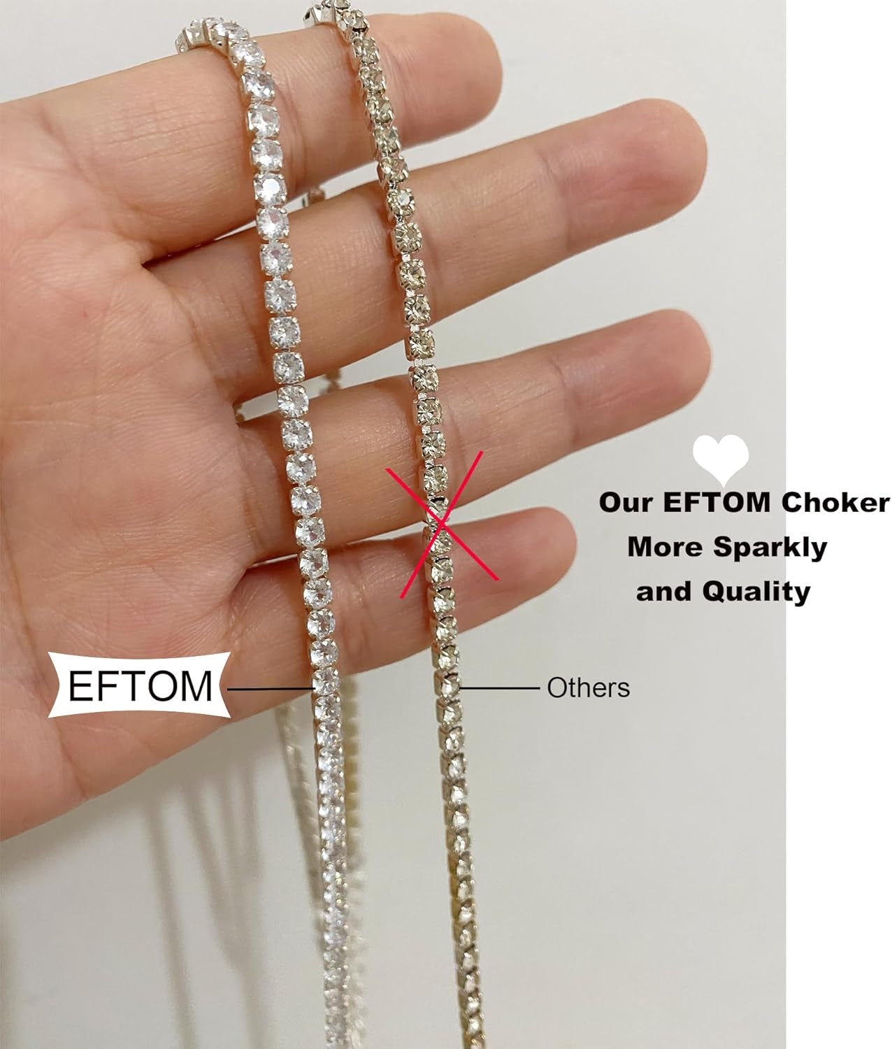 Tennis Necklaces for Women Sparkly Rhinestone Choker Diamond Chain Necklace