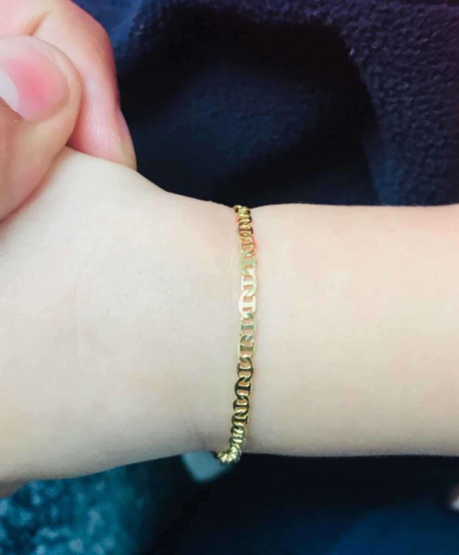 14K Gold Filled Mariner Link Bracelet - Newborn Baby Bracelet - Mariner Link Bracelet for Kids Womens Mens