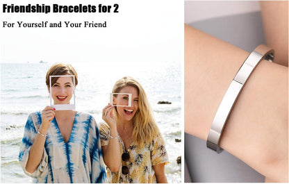 Friendship Bracelets for Women Friend Bracelet for 2 Funny Friends Quote We Go Together like Drunk and Disorderly Cuff Bangle for Birthday Christmas