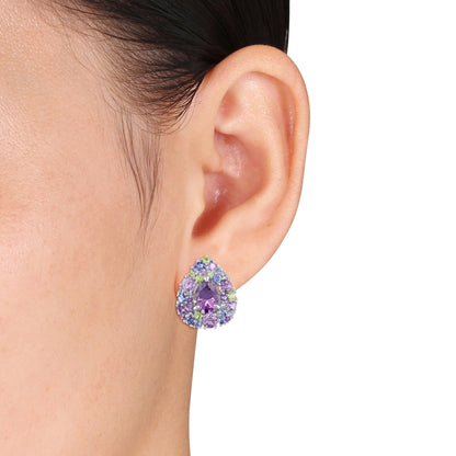 Women'S Amethyst Sterling Silver Earrings