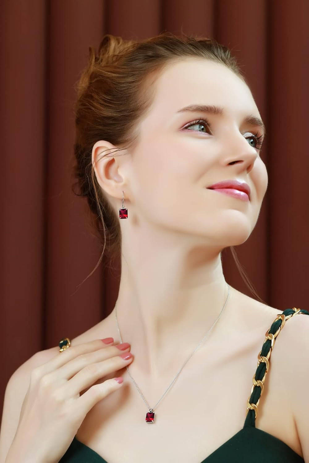 Sterling Silver Genuine, Created or Simulated Gemstone Octagon-Cut Solitaire Drop Dangle Earrings for Women