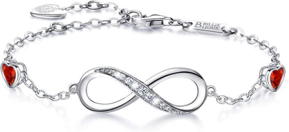 Infinity Love Bracelets for Women 925 Sterling Silver Womens Bracelet Love Symbol Charm Adjustable Bracelet Jewelry