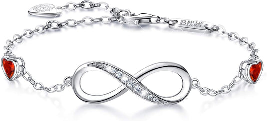 Infinity Love Bracelets for Women 925 Sterling Silver Womens Bracelet Love Symbol Charm Adjustable Bracelet Jewelry