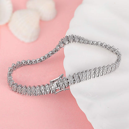 White Gold Gold Plated Tennis Italian Link Curb Chain Bracelet Classic Bracelets for Men Women Size 6.5-8 Inches