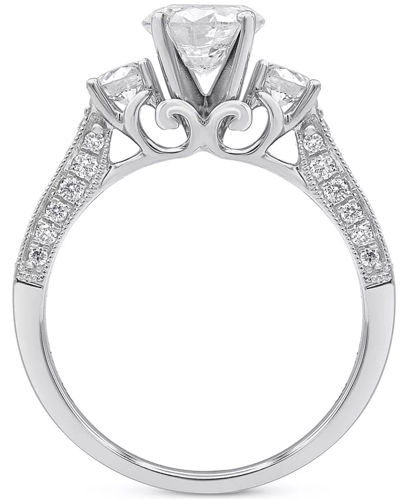 Diamond Three Stone Engagement Ring (1-3/4 Ct. T.W.) in 14K White Gold