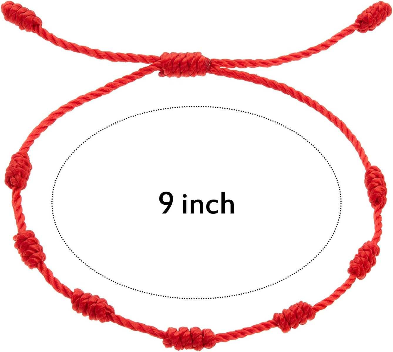 6 Pieces Red String Bracelets Red Cord Bracelet Adjustable Knot String Bracelet Amulet for Protection, Evil Eye and Good Luck