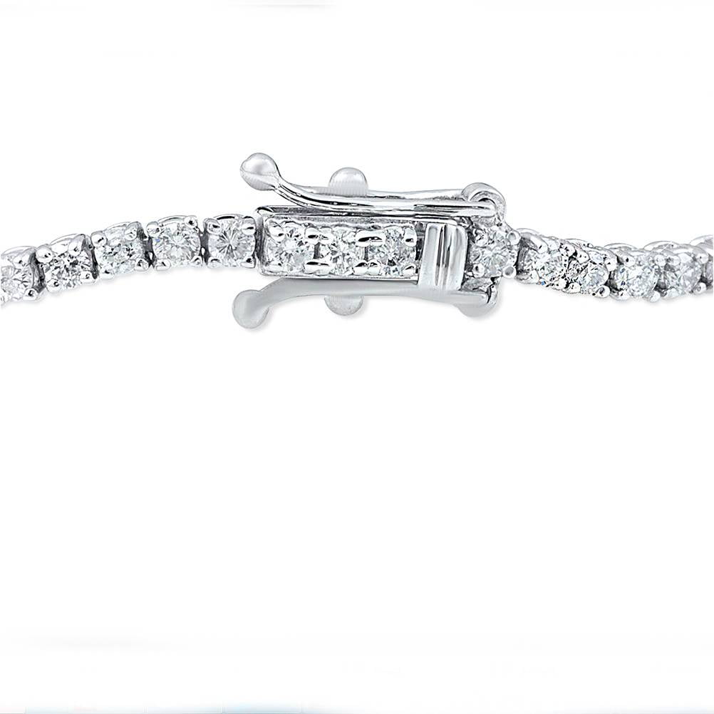 Pompeii 3Ct round Diamond Tennis Bracelet 14K White Gold Women'S 7" (G/H,I1)