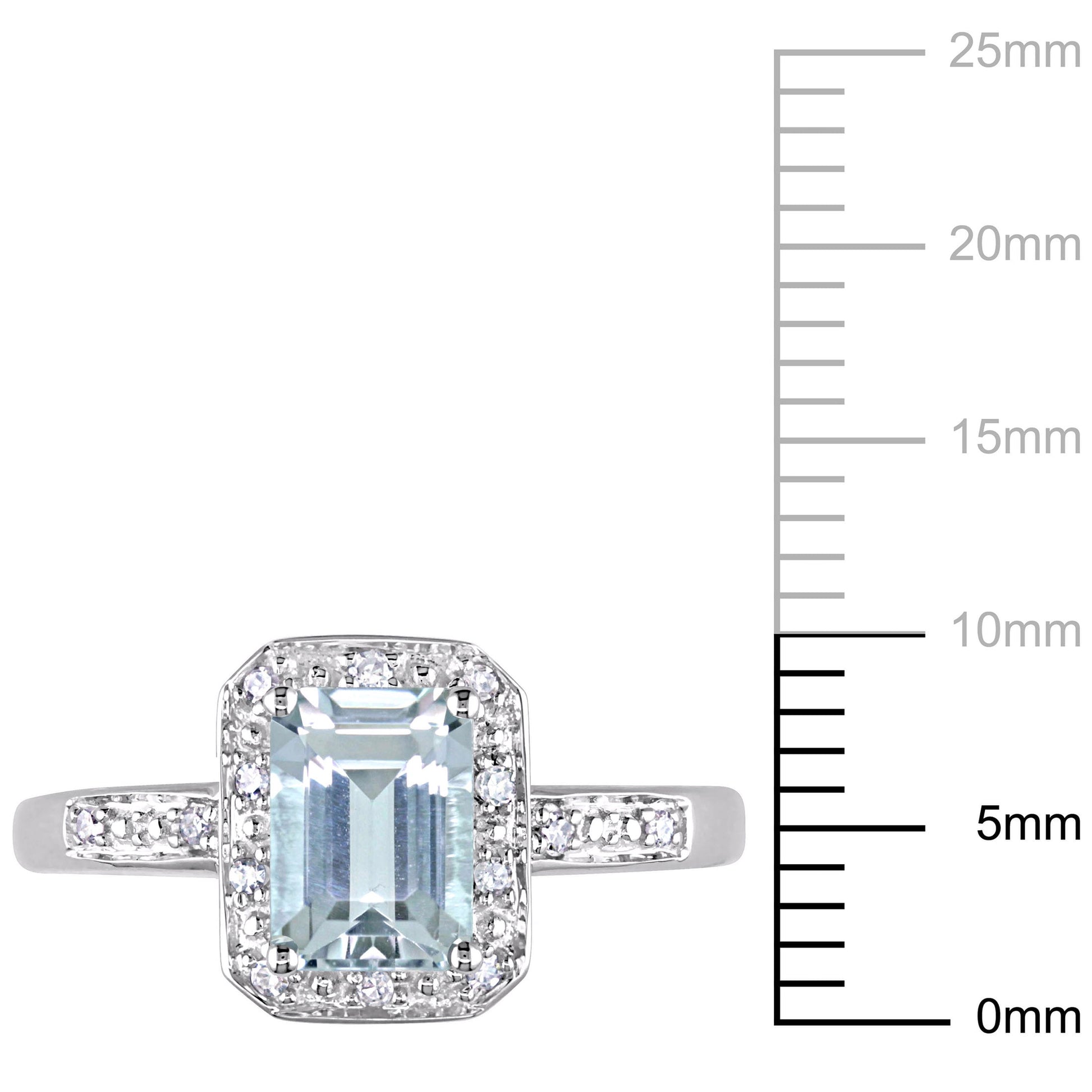 Women'S Aquamarine 10K White Gold Ring
