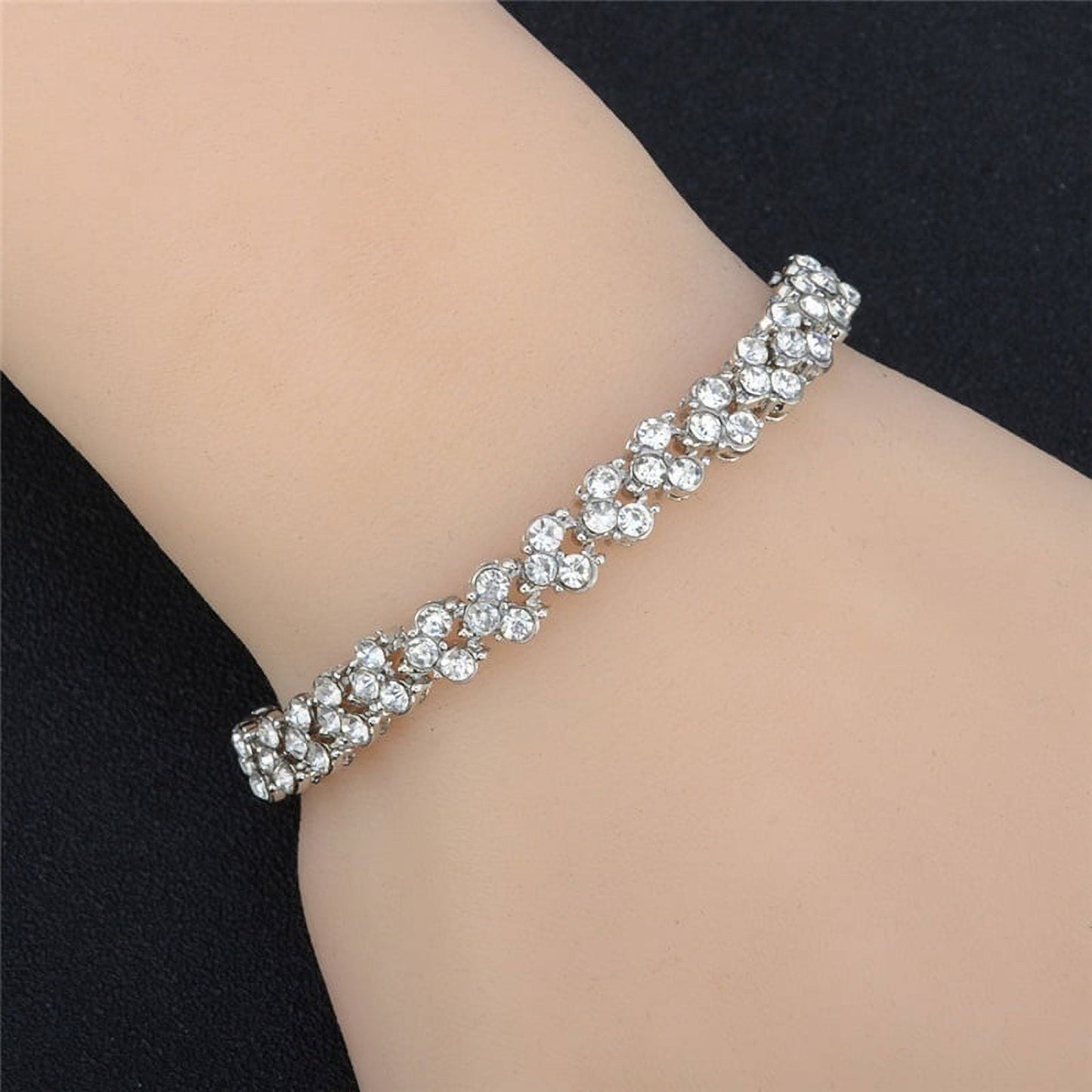 Fashion 925 Sterling Silver Crystal Diamond Bracelets Gifts Roman Style Woman
