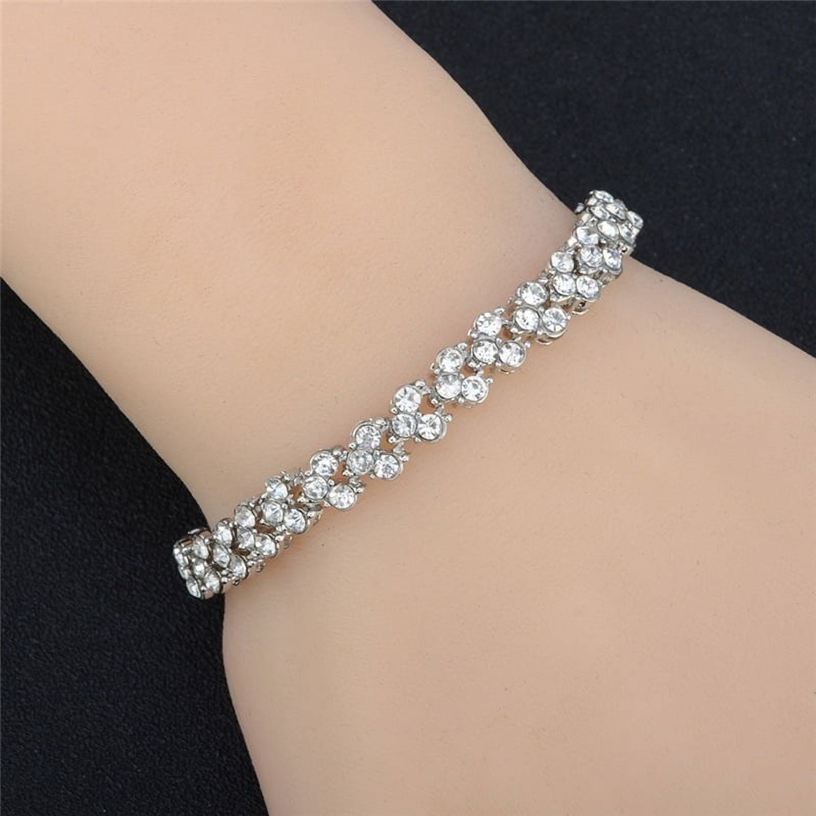 Fashion 925 Sterling Silver Crystal Diamond Bracelets Gifts Roman Style Woman