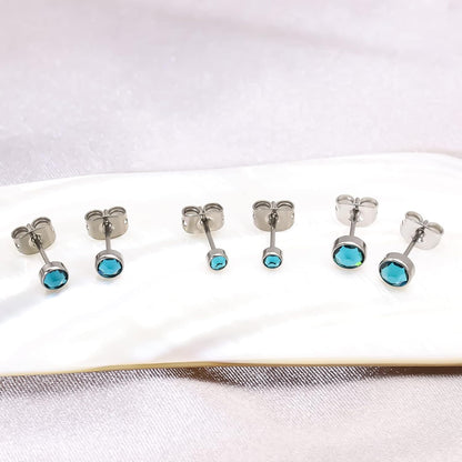 G23 Titanium Studs Earrings Hypoallergenic Earrings Women Stud Earrings Nickel Free Dainty Earrings for Sensitive Ears 3Mm/4Mm/5Mm Stone Size Options