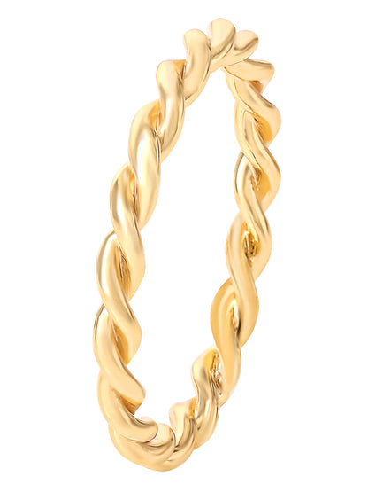 Women’S 14KT Gold Plated Sterling Silver 3 Piece Ring Set