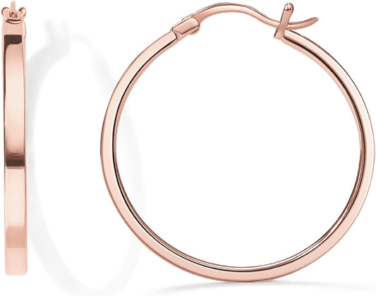 14K Gold Plated 925 Sterling Silver Post Lightweight Hoops | 20Mm - 30Mm Earring | Gold Hoop Earrings for Women